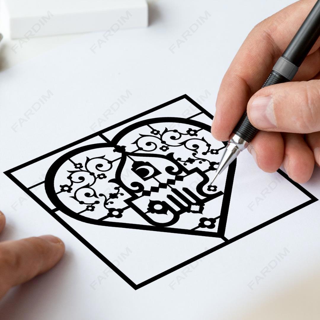 طرح وکتور تایپوگرافی و حروف نگاری خوشنویسی شده ( عشق ) کد A132383